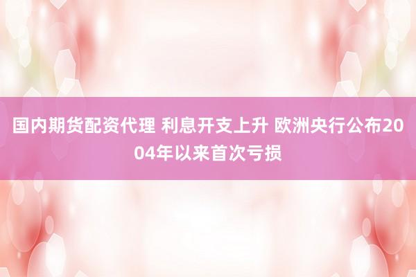 国内期货配资代理 利息开支上升 欧洲央行公布2004年以来首次亏损