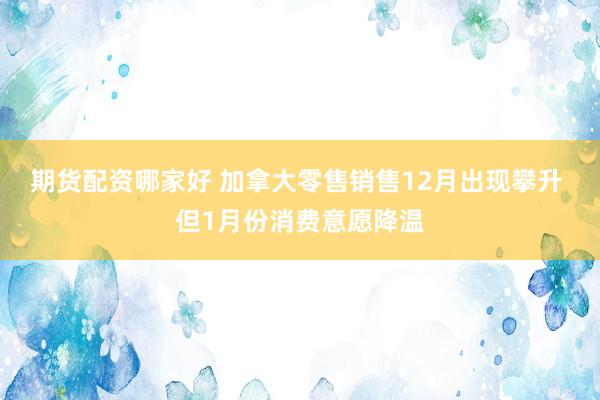 期货配资哪家好 加拿大零售销售12月出现攀升 但1月份消费意愿降温