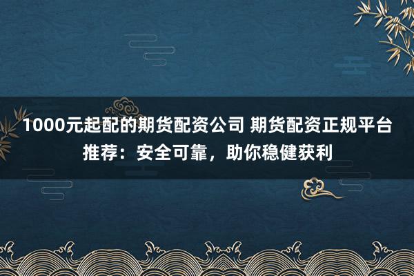 1000元起配的期货配资公司 期货配资正规平台推荐：安全可靠，助你稳健获利