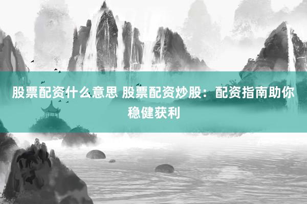 股票配资什么意思 股票配资炒股：配资指南助你稳健获利