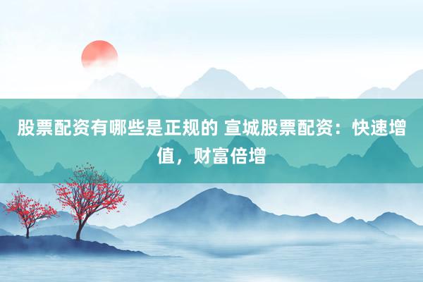 股票配资有哪些是正规的 宣城股票配资：快速增值，财富倍增